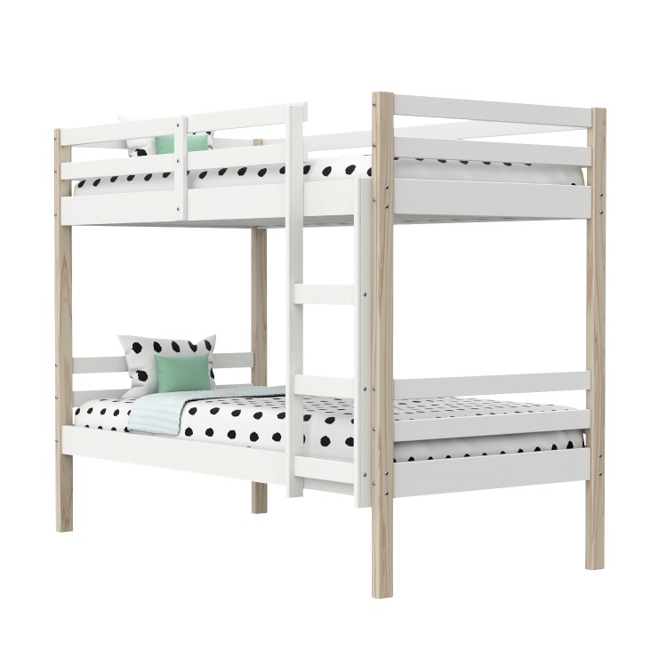 Axel Bunk Bed in White and Pine - Splits into 2 Single Beds!