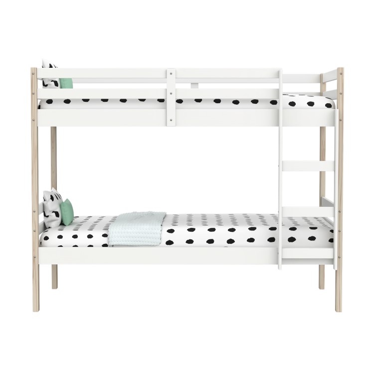 Axel Bunk Bed in White and Pine - Splits into 2 Single Beds!
