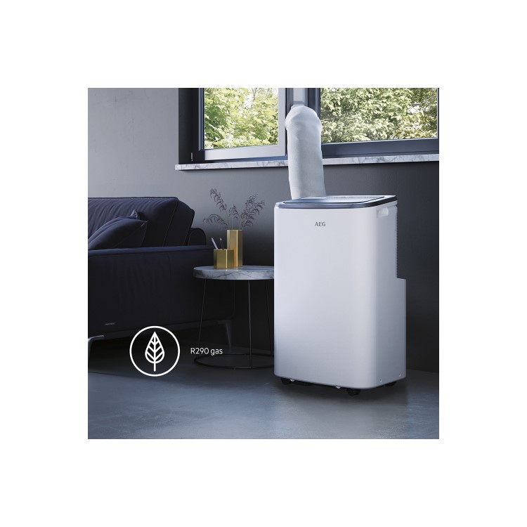 Refurbished AEG 9000 BTU Portable Air Conditioner with heat pump for rooms up to 21 sqm