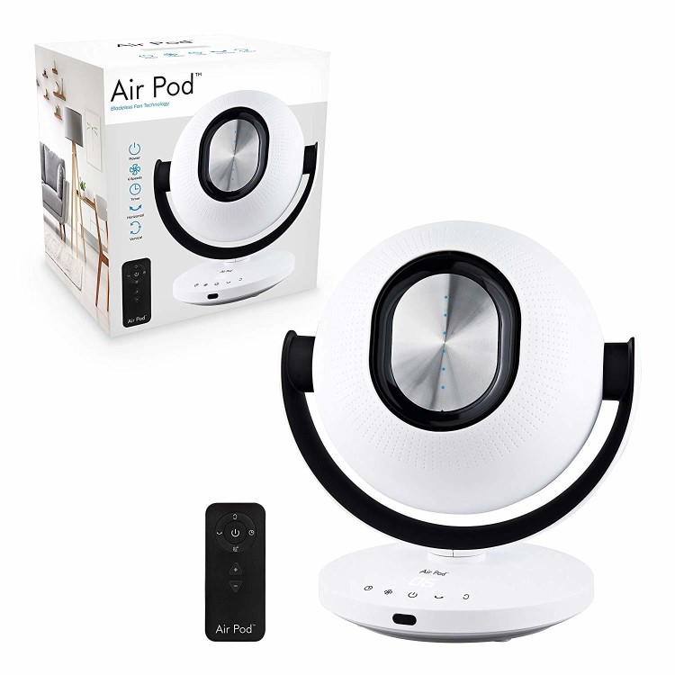 GRADE A1 - AirPod 10 inch Bladeless Fan with 6 Speeds and Oscillation Function - White