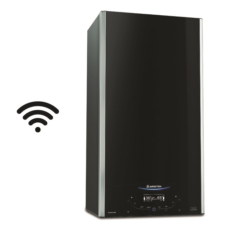 Ariston Alteas One Net 30 Kw Black A+ Combi Boiler with Alexa WiFi with Free Cube R Net and Horizontal Flue Kit - 12 Year warranty