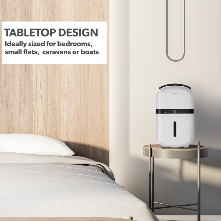 electriQ Essential 5L Quiet Compact Compressor Dehumidifier - White