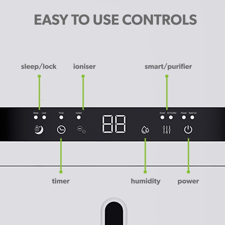 electriQ Essential 5L Quiet Compact Compressor Dehumidifier - White