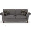 Argyle Grey Sofa with Roll Top Arms &amp; Scatter Cushions - Fabric