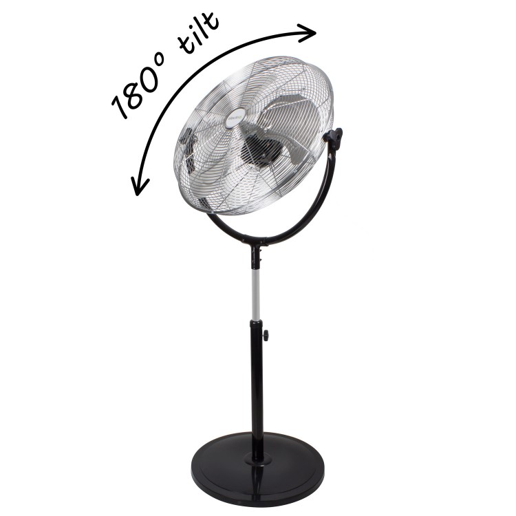 electriQ 20 Inch High Velocity Pedestal Fan - Black