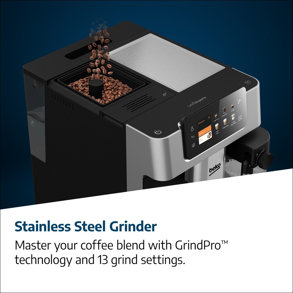 Stainless steel grinder.