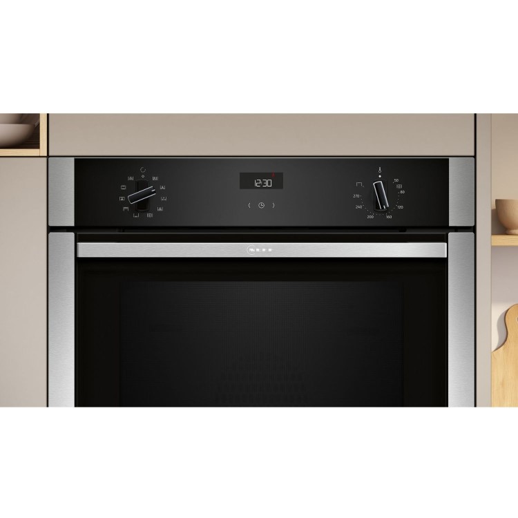 Neff N50 Slide & Hide Electric Single Oven - Stainless Steel