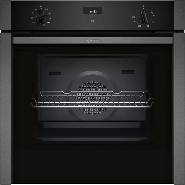 Neff N50 Slide and Hide Electric Single Oven - Graphite Grey
