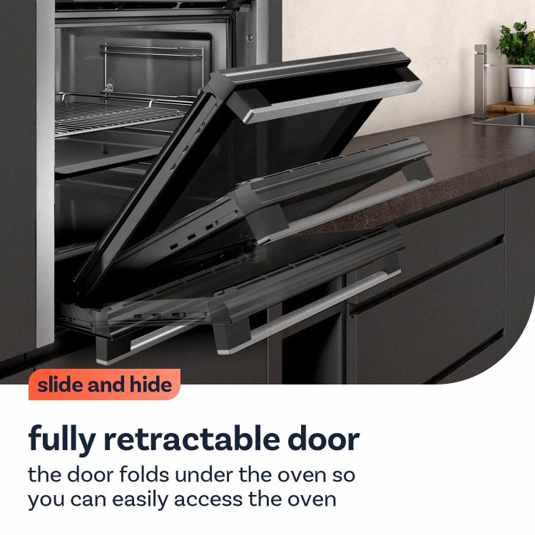 Neff N50 Slide and Hide Electric Single Oven - Graphite Grey