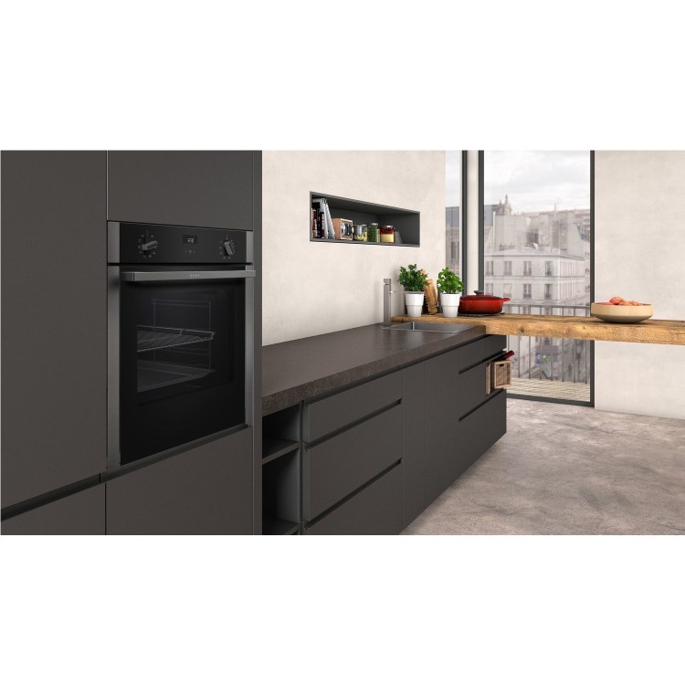 Neff N50 Slide and Hide Electric Single Oven - Graphite Grey