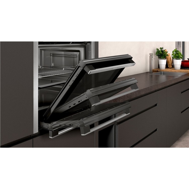 Neff N50 Slide & Hide Electric Single Oven - Black