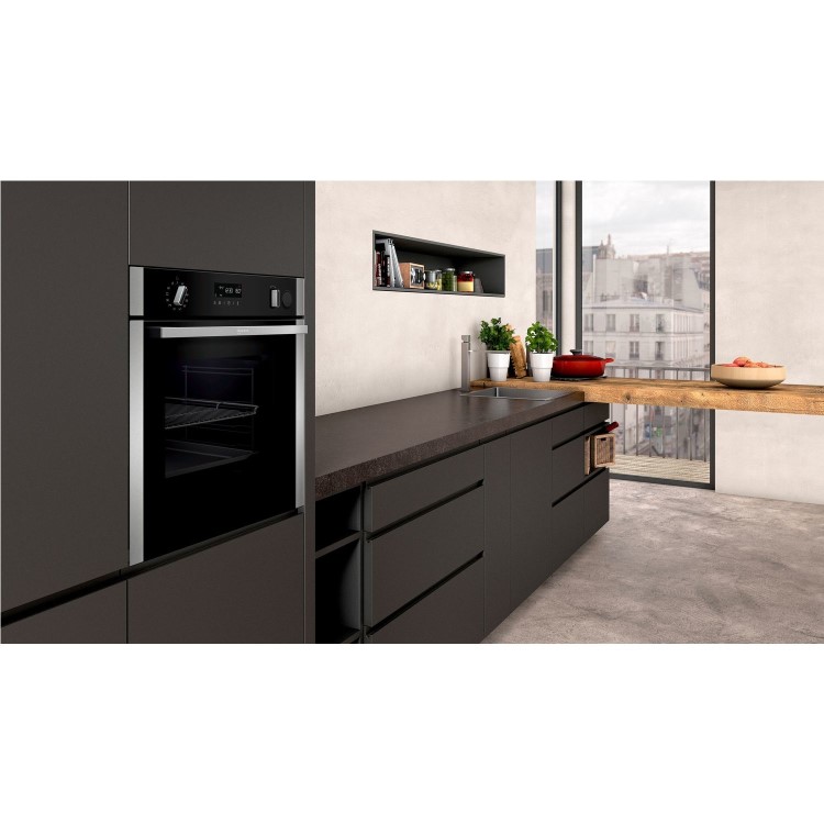 Neff N50 Slide & Hide Electric Single Oven - Black
