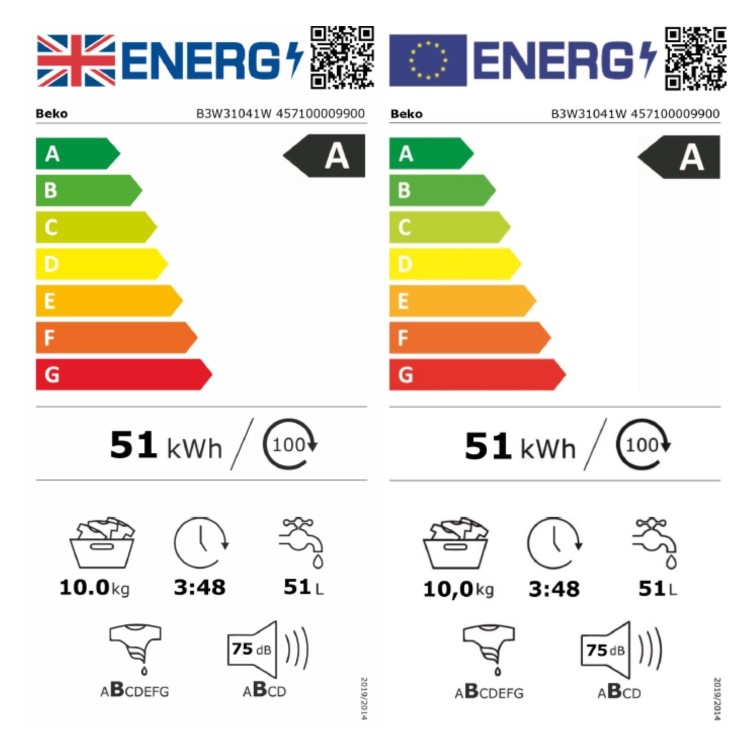 Refurbished Beko 10kg 1400rpm Washing Machine - White