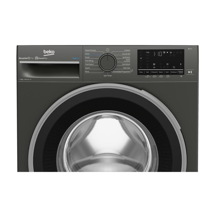 Beko IronFast RecycledTub&reg; 9kg 1400rpm Washing Machine - Graphite