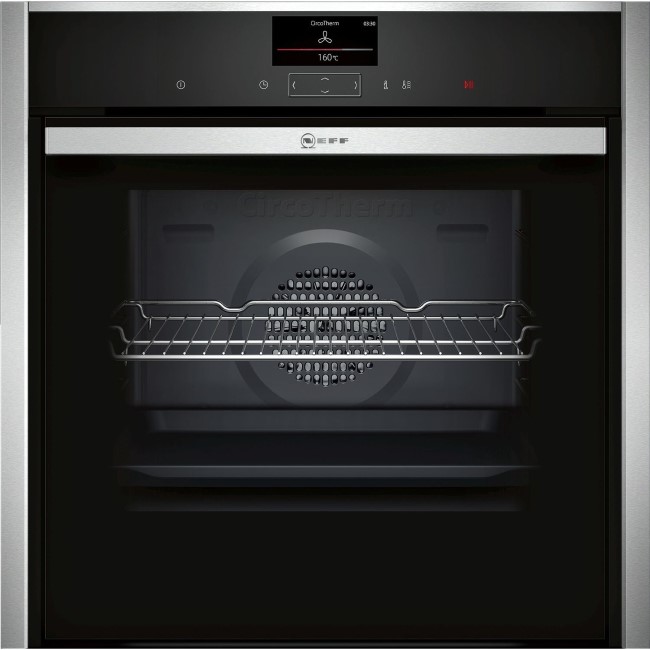 Neff N90 Slide & Hide Electric Single Oven with Home Connect - Black