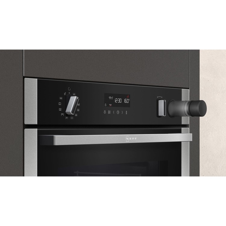 Neff N50 Slide & Hide Electric Single Oven with Added Steam and Catalytic Cleaning - Stainless Steel