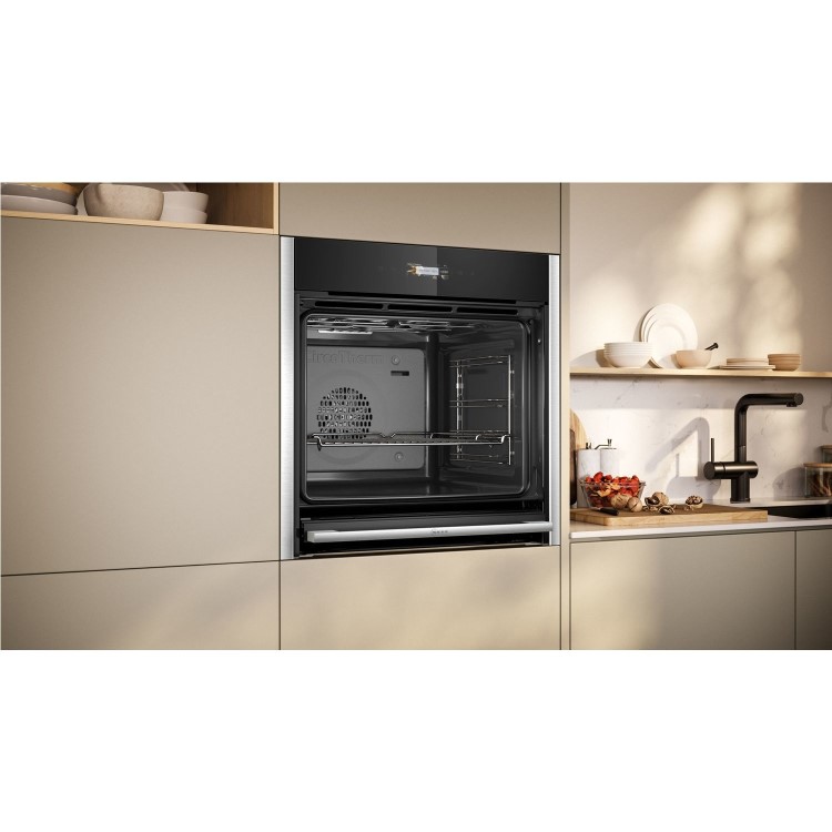 Refurbished Neff N70 Slide & Hide B54CR31N0B 60cm Single Built In Electric Oven Stainless Steel