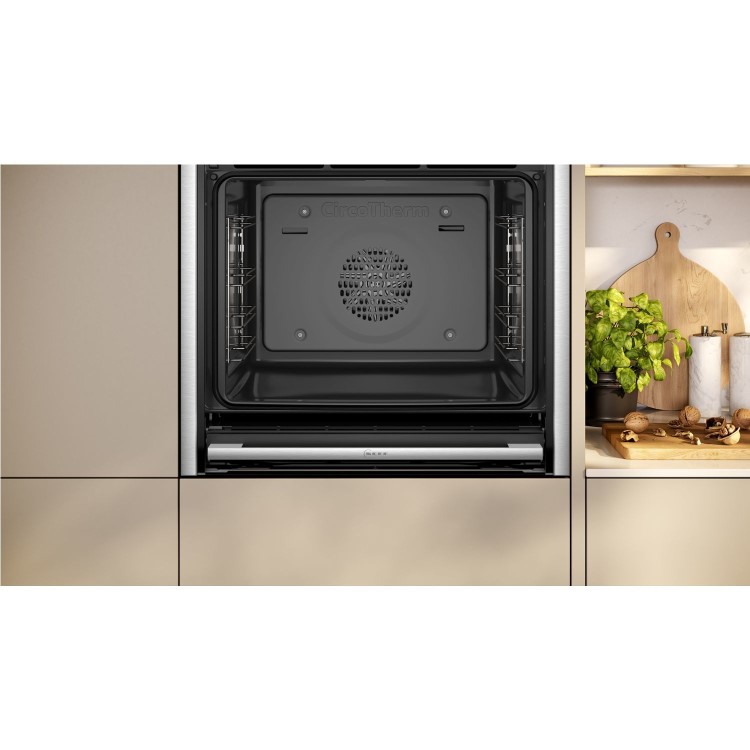 Refurbished Neff N70 Slide & Hide B54CR31N0B 60cm Single Built In Electric Oven Stainless Steel