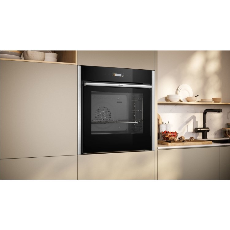 Refurbished Neff N70 Slide & Hide B54CR31N0B 60cm Single Built In Electric Oven Stainless Steel
