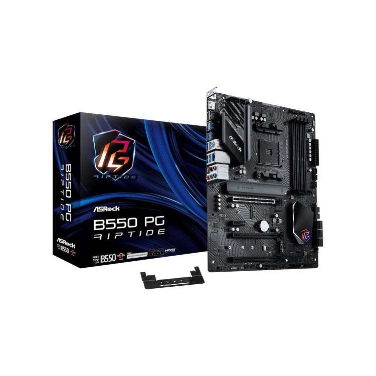 Box Opened ASRock Phantom Gaming Riptide AMD B550 AM4 DDR4 ATX Motherboard