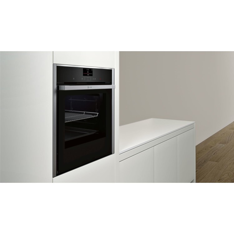 Neff N90 Slide & Hide Pyrolytic Self Cleaning Electric Single Oven - Black