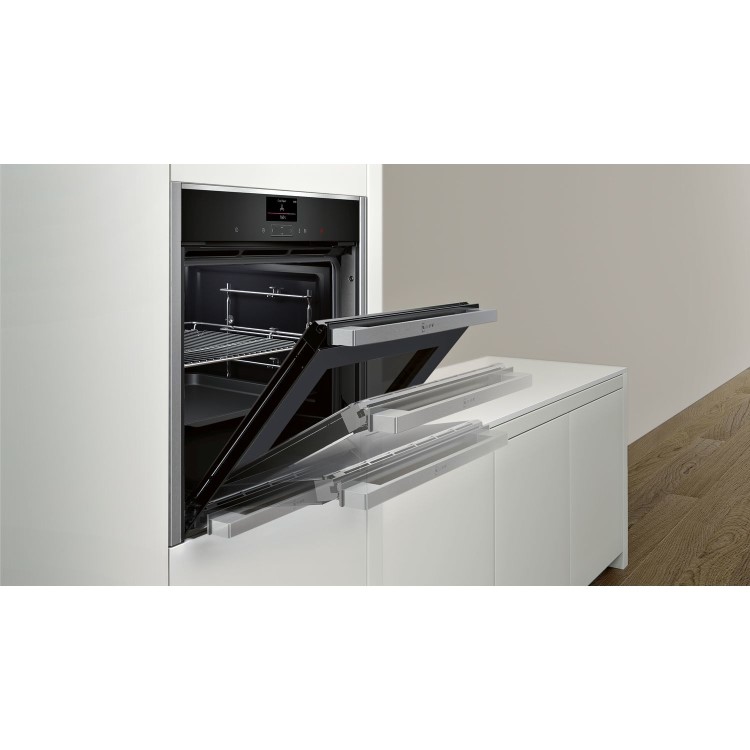 Neff N90 Slide & Hide Pyrolytic Self Cleaning Electric Single Oven - Black