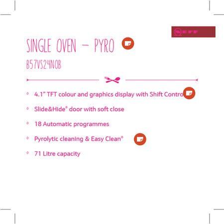 Neff B57VS24N0B Slide & Hide Electric Built-in Single Oven Stainless Steel