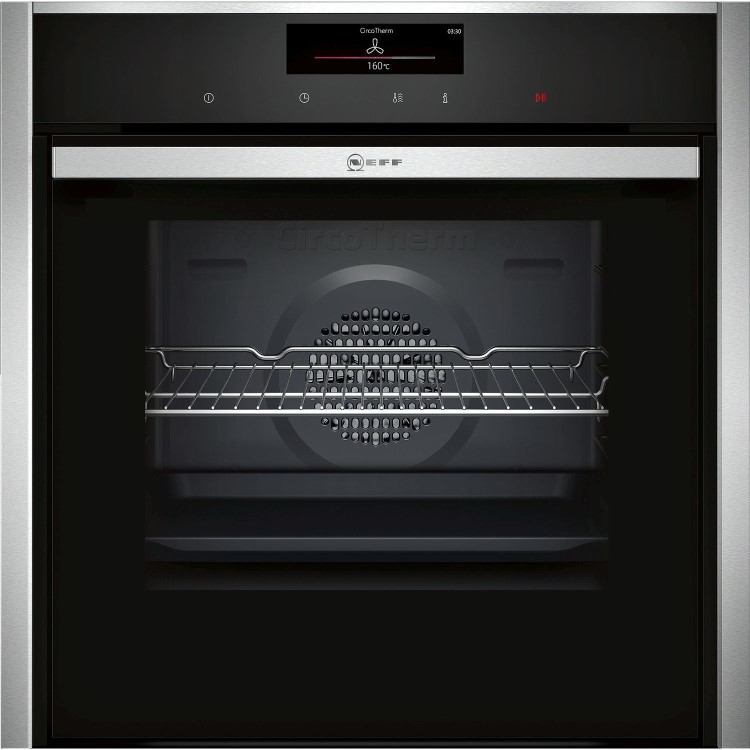 Neff N90 Slide & Hide Pyrolytic Self Cleaning Single Oven - Black