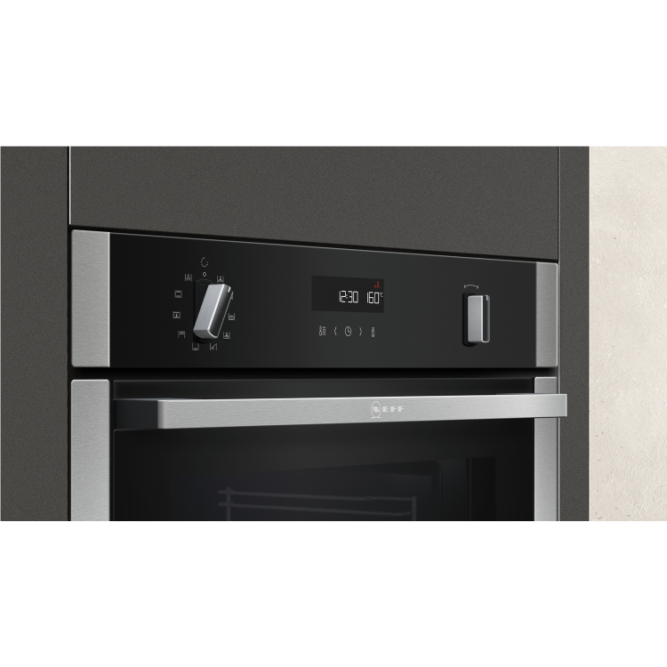 Neff B5ACM7HN0B N50 8 Function Slide And Hide Single Oven With Pyrolytic Cleaning - Stainless Steel