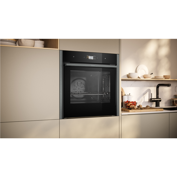 Neff N90 B64CS71G0B Slide and Hide Pyrolytic Self Cleaning Oven - Graphite Grey