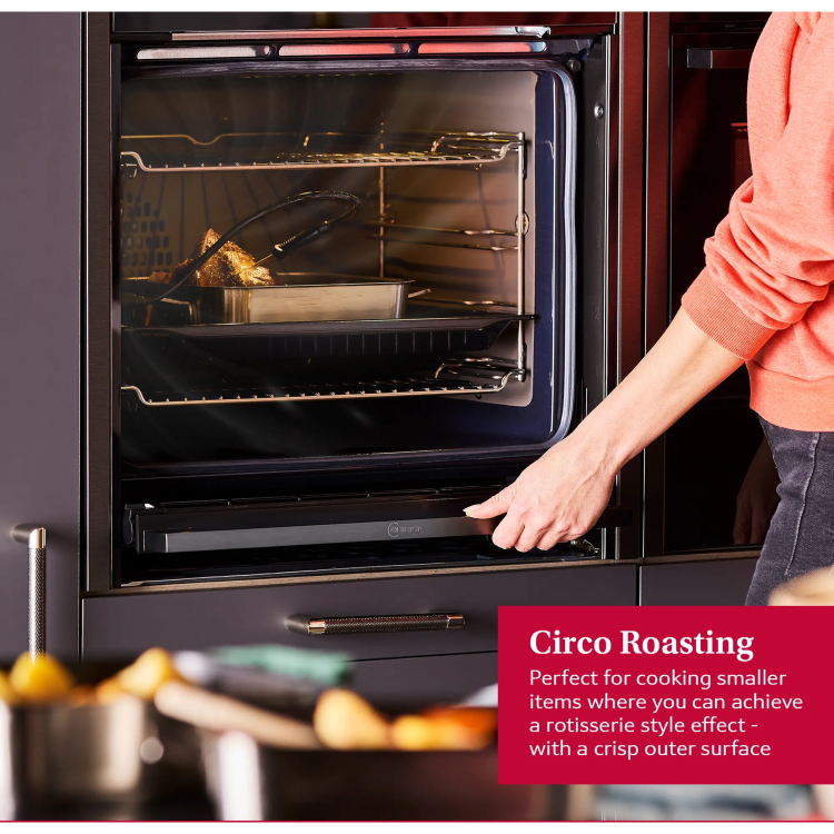 Neff N90 B64FS31G0B Slide and Hide Single Oven with Steam Function - Graphite