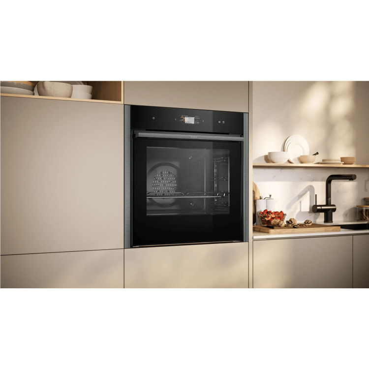 Neff N90 B64VS71G0B Slide and Hide Single Oven with Steam Function