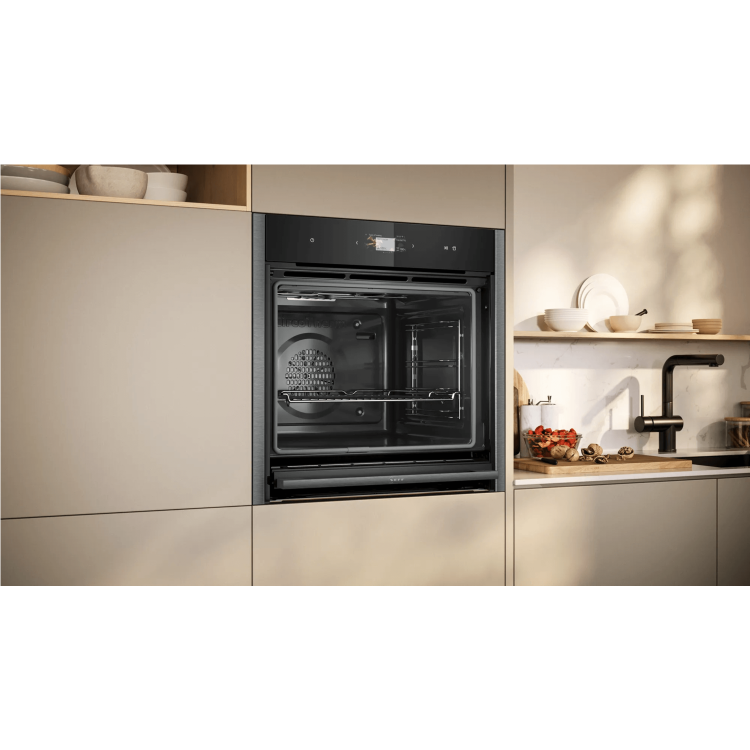 Neff N90 B64VS71G0B Slide and Hide Single Oven with Steam Function