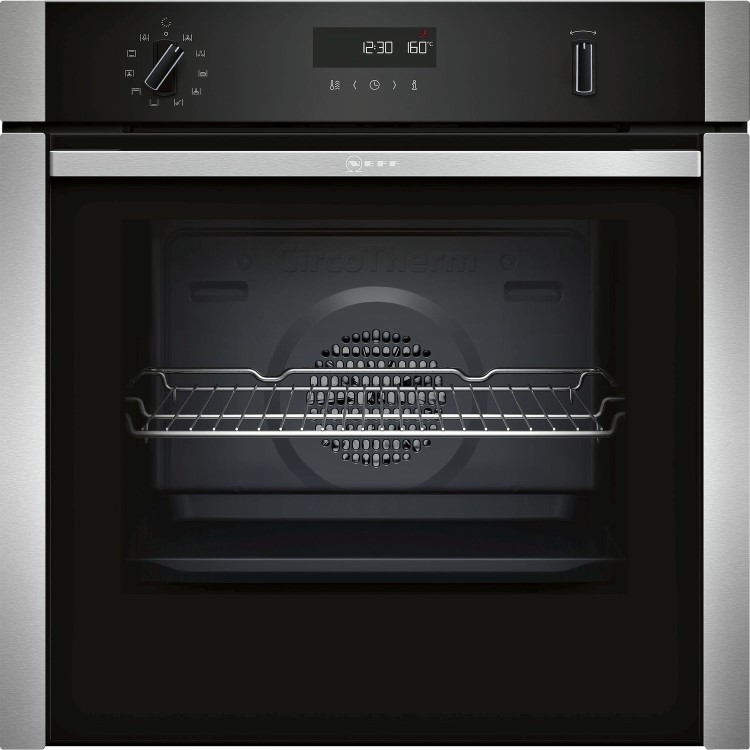 Neff N50 Slide and Hide Electric Self Cleaning Single Oven - Stainless Steel