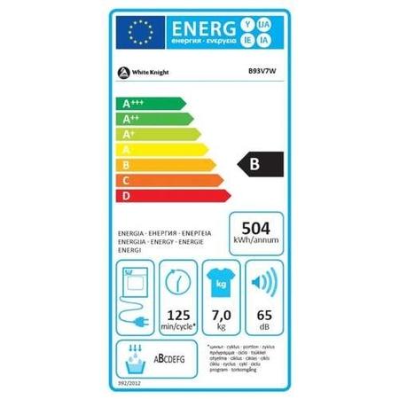 White Knight B93V7W 7kg Sensor Condenser Tumble Dryer - White