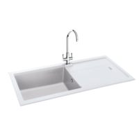 Carron Phoenix Single Bowl Inset White Granite Kitchen Sink