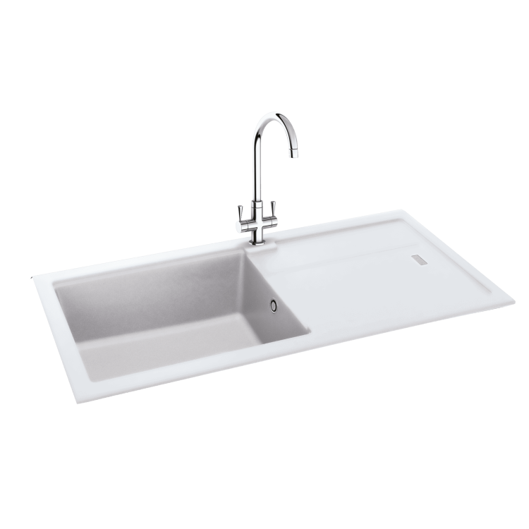 Carron Phoenix Single Bowl Inset White Granite Kitchen Sink