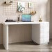 White Modern Wooden Desk with 4 Drawers - Banks