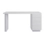 White Modern Wooden Office Desk with Drawers - Banks