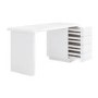 White Modern Wooden Office Desk with Drawers - Banks