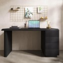BAN002 Black Wood Office Desk with Drawers - Banks