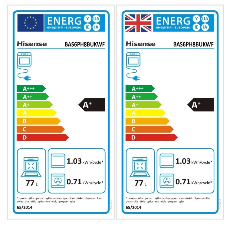 Hisense Hi8 BAS6PH8BUKWF Electric Self-Cleaning Single Oven - Black