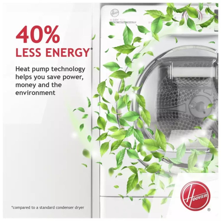 Refurbished Hoover BATDH7A1TCE-80 Integrated Heat Pump 7KG Tumble Dryer White