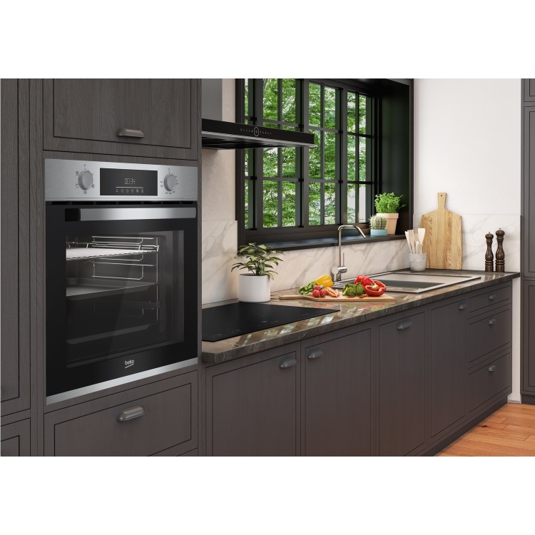 Refurbished Beko BBAIF22300X Single Built In Electric Oven Stainless Steel