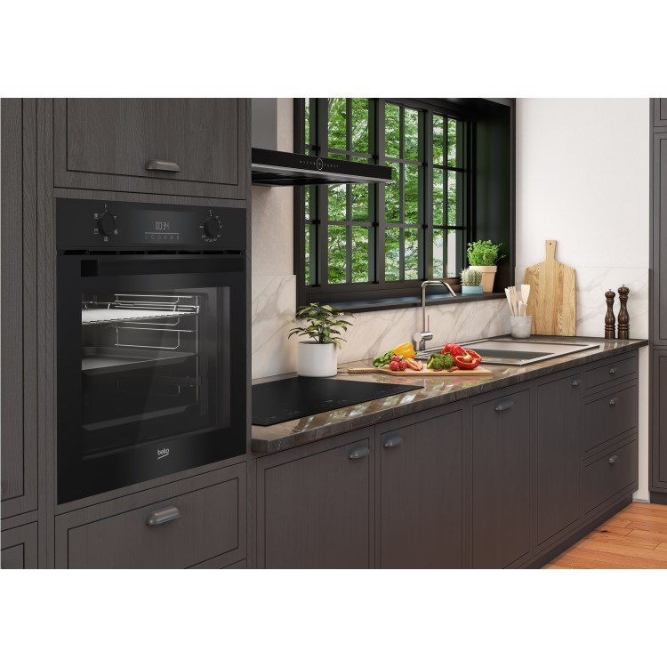 Refurbished Beko BBIF22300B 60cm Single Built In Electric Oven Black