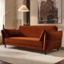 Burnt Orange Velvet 3 Seater Click Clack Sofa Bed – Bobby 