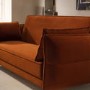 Burnt Orange Velvet 3 Seater Click Clack Sofa Bed – Bobby 