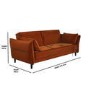3 Seater Click-Clack Sofa Bed in Burnt Orange Velvet - Bobby