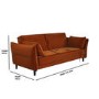 Burnt Orange Velvet 3 Seater Click Clack Sofa Bed – Bobby 