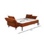3 Seater Click-Clack Sofa Bed in Burnt Orange Velvet - Bobby